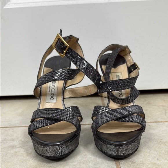 Jimmy Choo Shoes - Jimmy Choo Silver Gray Heels with Elegant Design